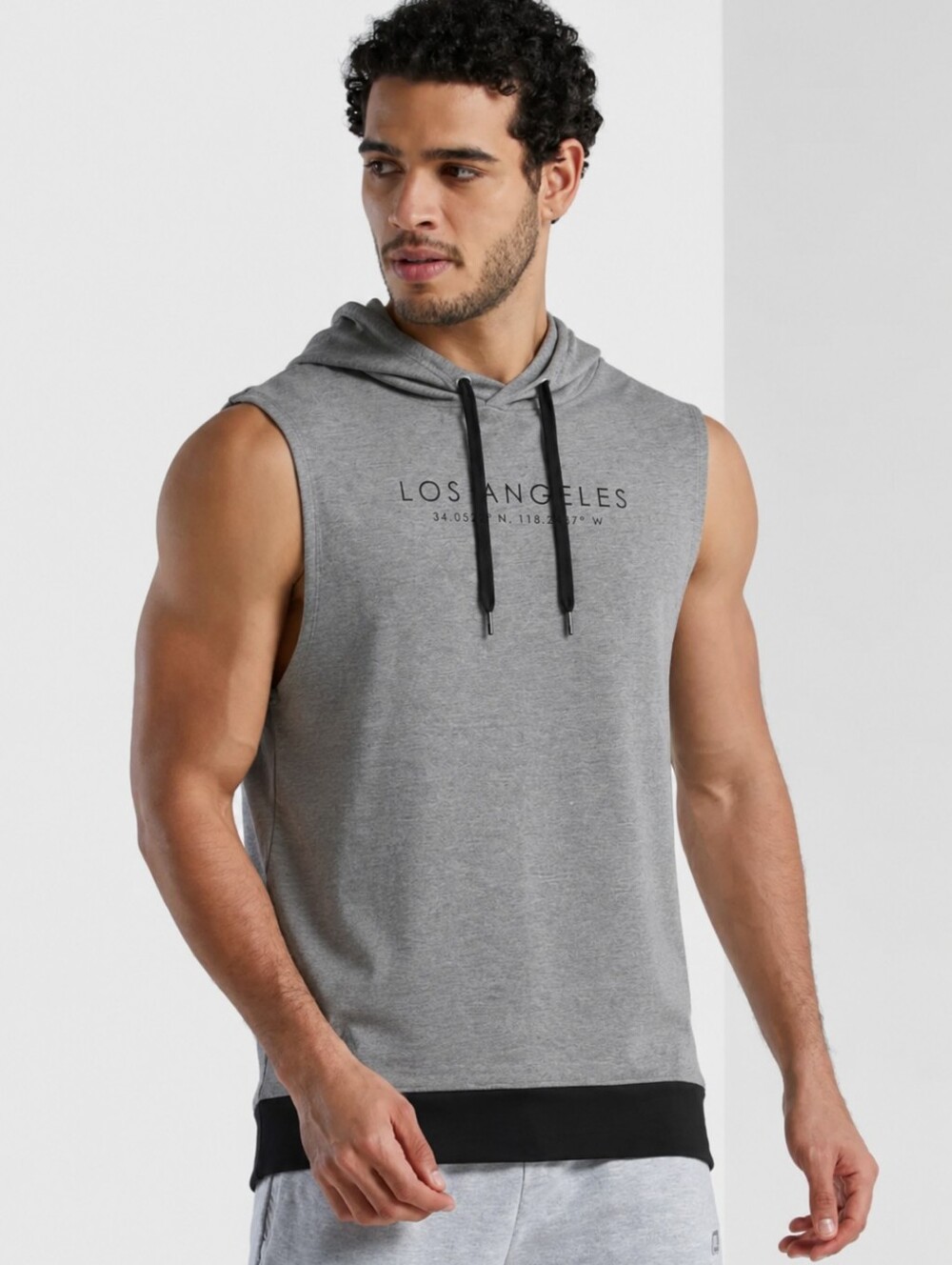 Anko Longline Sleeveless Hoodie 3XL Gray Los Angeles Muscle Hoodie